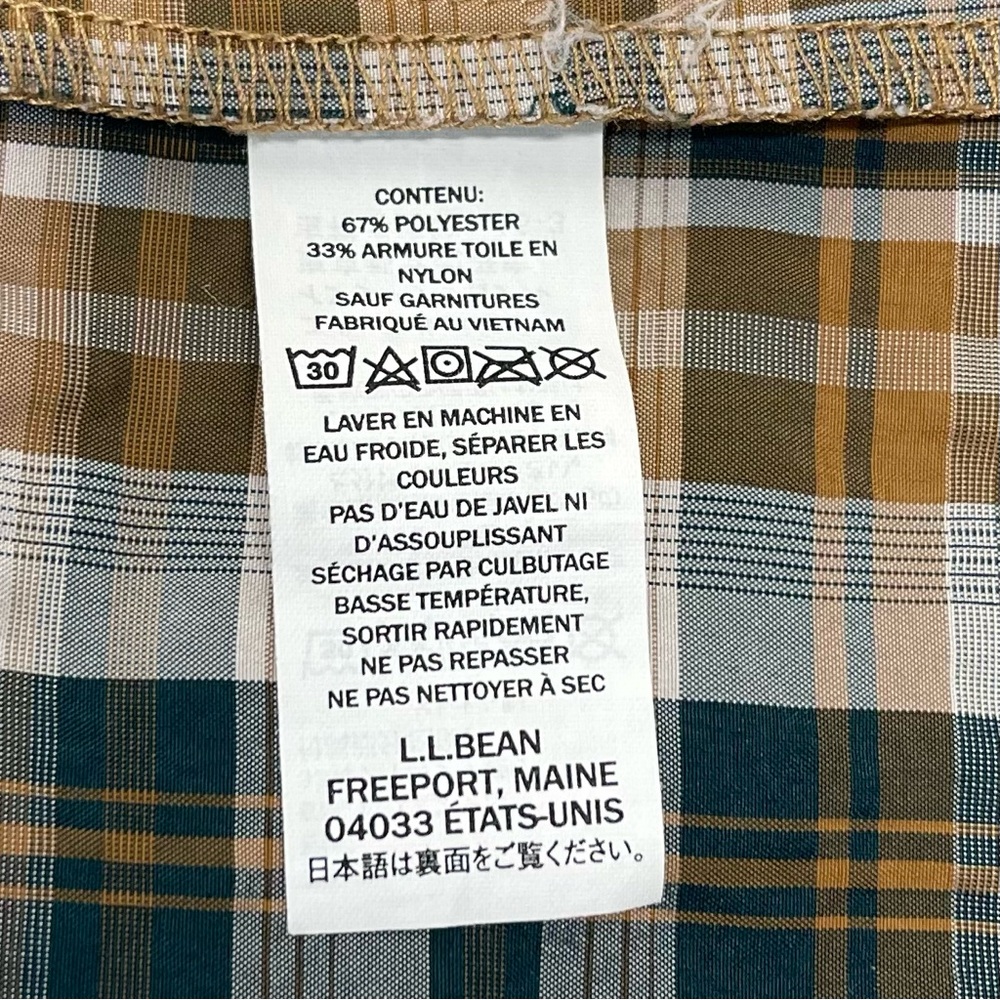 L.L. Bean Size XL Mens Short-sleeve Plaid Shirt Button-down - Picture 10 of 11